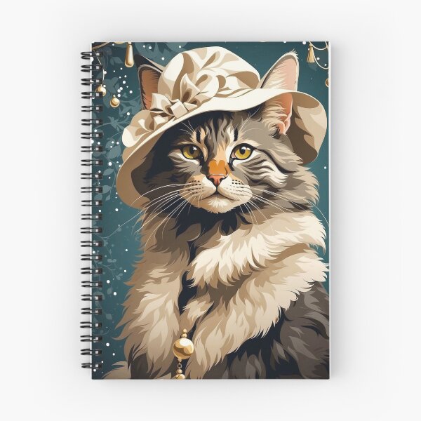 Item preview, Vintage 1910s Christmas Beautiful Cat designed and sold by Retro Salt.