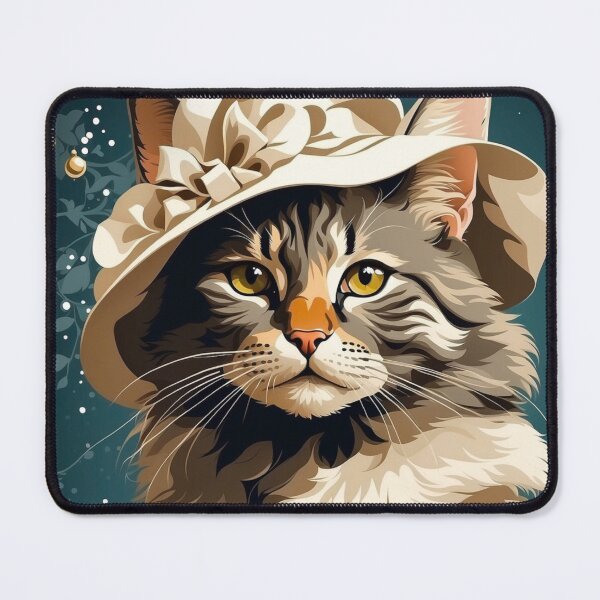 Item preview, Vintage 1910s Christmas Beautiful Cat designed and sold by Retro Salt.