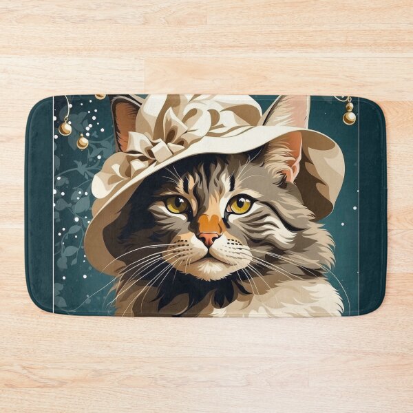 Item preview, Vintage 1910s Christmas Beautiful Cat designed and sold by Retro Salt.