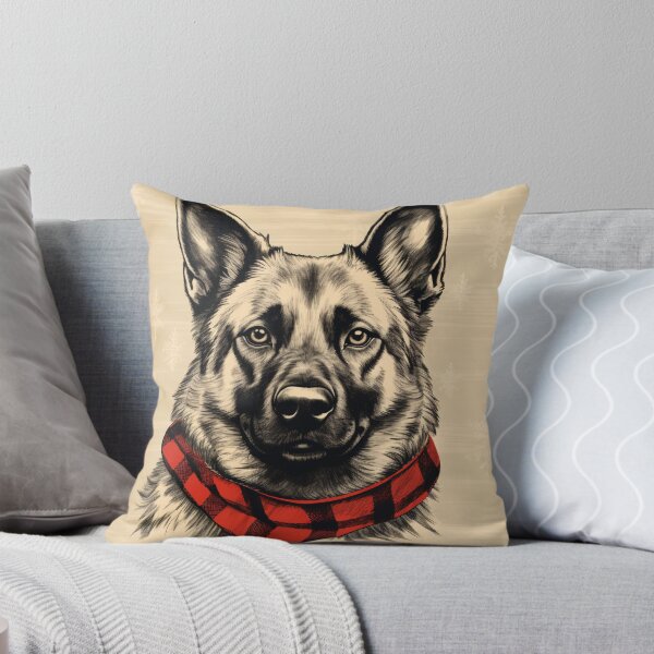 Item preview, Norwegian Elkhound Christmas Plaid Watercolor designed and sold by rafaeltto.