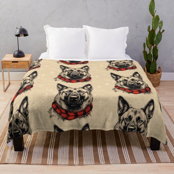 Item preview, Norwegian Elkhound Christmas Plaid Watercolor designed and sold by rafaeltto.
