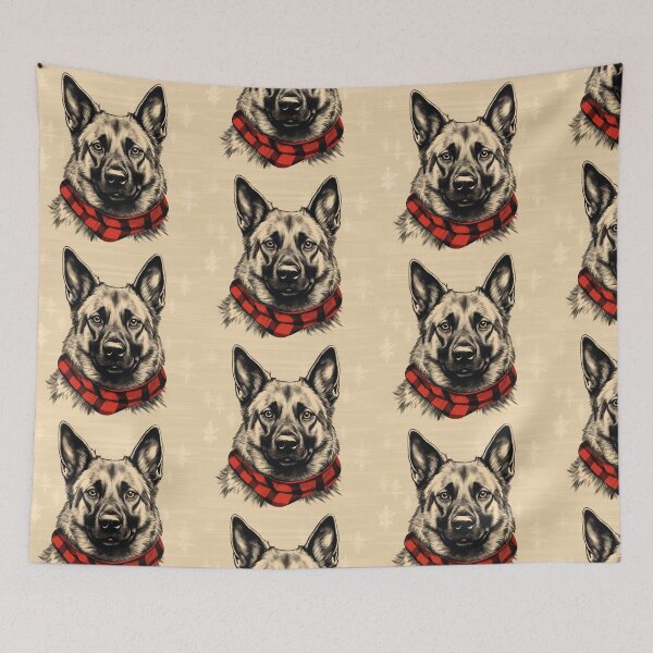 Item preview, Norwegian Elkhound Christmas Plaid Watercolor designed and sold by rafaeltto.