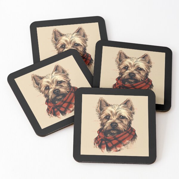 Item preview, Norwich Terrier Christmas Plaid Watercolor designed and sold by rafaeltto.