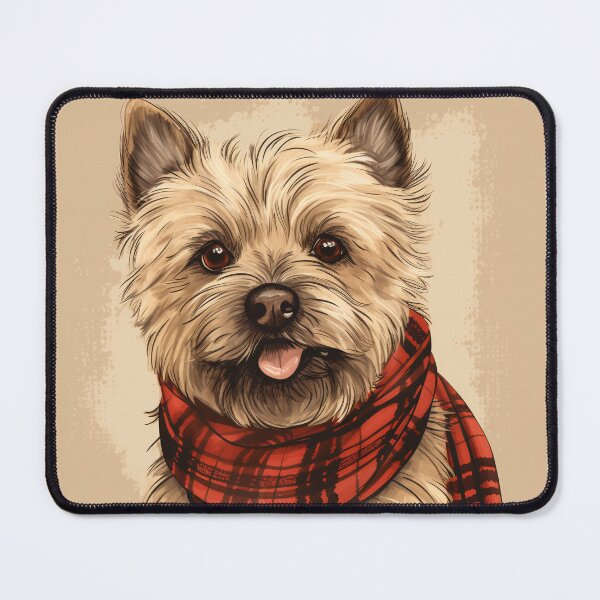 Item preview, Norwich Terrier Christmas Plaid Watercolor designed and sold by rafaeltto.