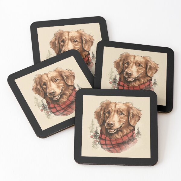Item preview, Nova Scotia Duck Tolling Retriever Toller Christmas Plaid Watercolor designed and sold by rafaeltto.