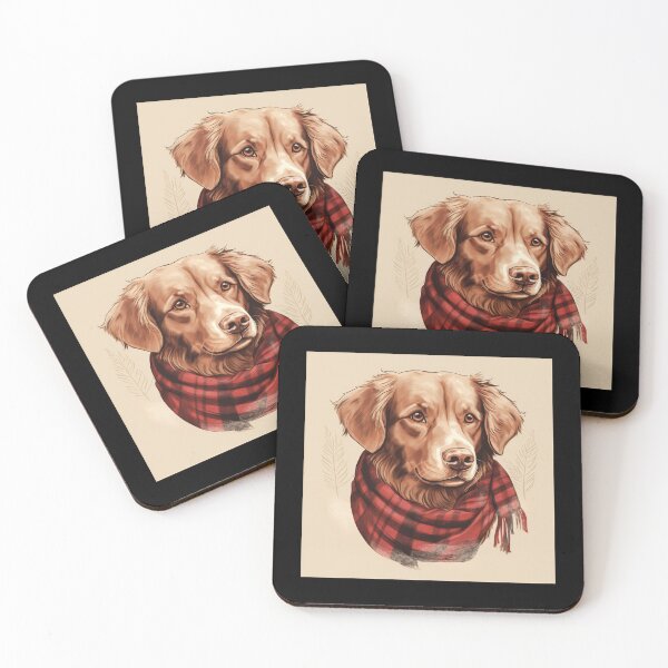 Item preview, Nova Scotia Duck Tolling Retriever Toller Christmas Plaid Watercolor designed and sold by rafaeltto.