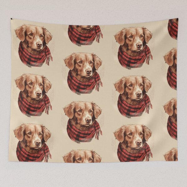Item preview, Nova Scotia Duck Tolling Retriever Toller Christmas Plaid Watercolor designed and sold by rafaeltto.
