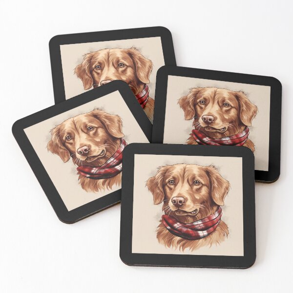 Item preview, Nova Scotia Duck Tolling Retriever Toller Christmas Plaid Watercolor designed and sold by rafaeltto.