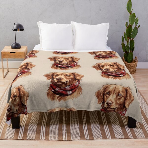 Item preview, Nova Scotia Duck Tolling Retriever Toller Christmas Plaid Watercolor designed and sold by rafaeltto.