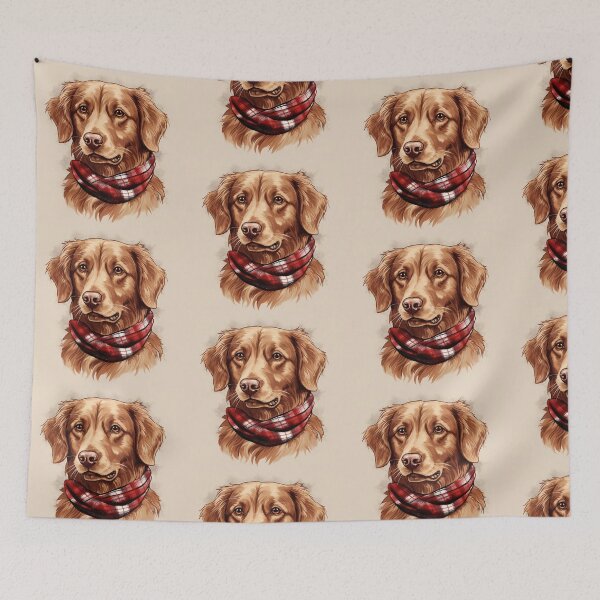 Item preview, Nova Scotia Duck Tolling Retriever Toller Christmas Plaid Watercolor designed and sold by rafaeltto.