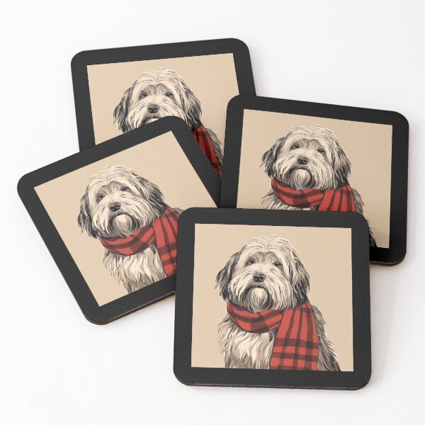 Artikelvorschau, Old English Sheepdog Christmas Plaid Watercolor entworfen und verkauft von rafaeltto.