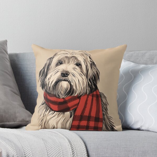 Artikelvorschau, Old English Sheepdog Christmas Plaid Watercolor entworfen und verkauft von rafaeltto.
