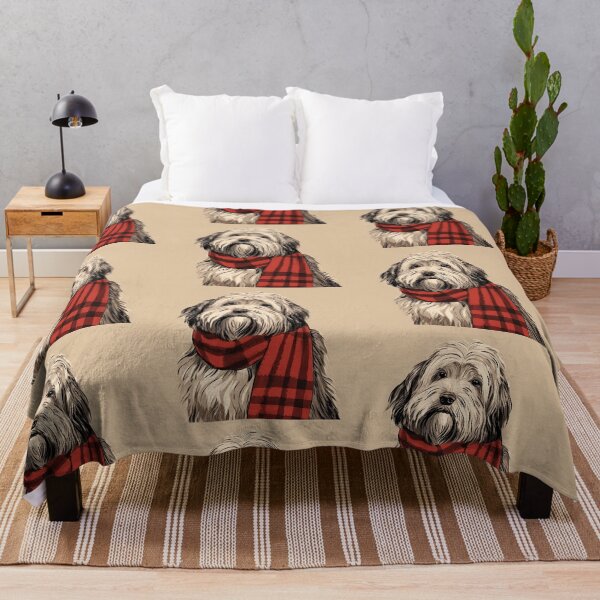 Artikelvorschau, Old English Sheepdog Christmas Plaid Watercolor entworfen und verkauft von rafaeltto.