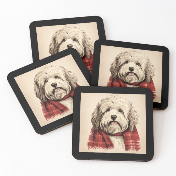 Artikelvorschau, Old English Sheepdog Christmas Plaid Watercolor entworfen und verkauft von rafaeltto.