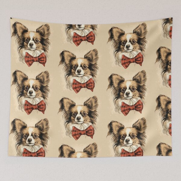 Item preview, Papillon Christmas Plaid Watercolor designed and sold by rafaeltto.
