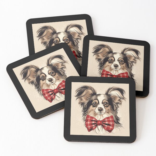 Item preview, Papillon Christmas Plaid Watercolor designed and sold by rafaeltto.