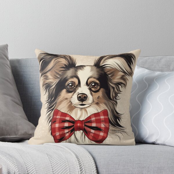 Item preview, Papillon Christmas Plaid Watercolor designed and sold by rafaeltto.
