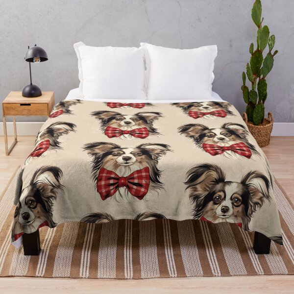 Item preview, Papillon Christmas Plaid Watercolor designed and sold by rafaeltto.