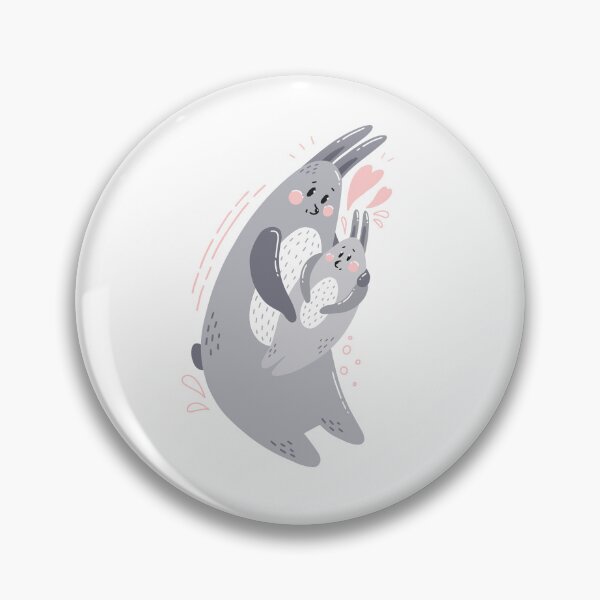Item preview, Mama Rabbit and Baby Rabbit with Hearts designed and sold by PrancingPumpkin.