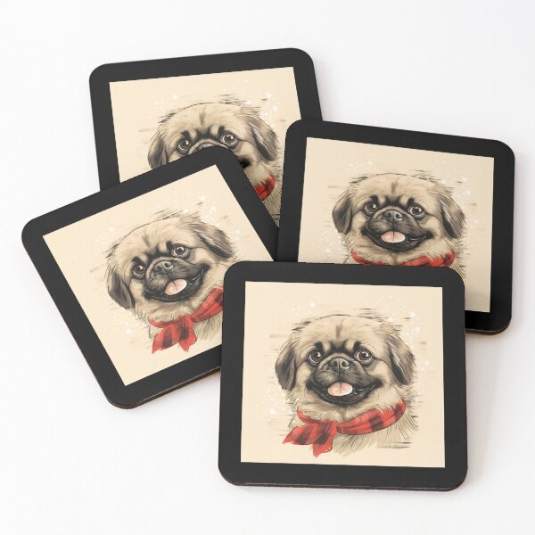 Item preview, Pekingese Christmas Plaid Watercolor designed and sold by rafaeltto.