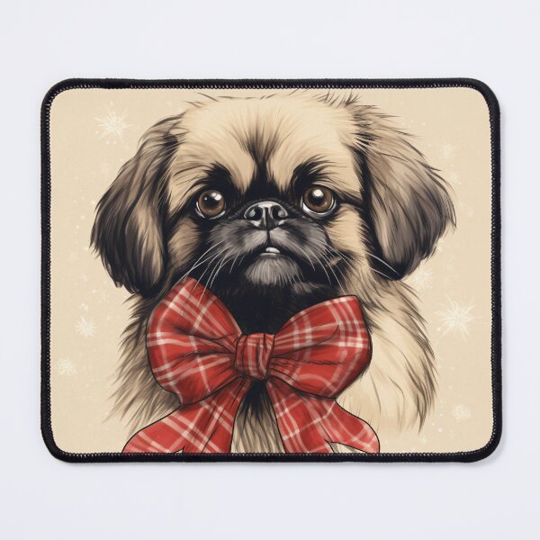 Item preview, Pekingese Christmas Plaid Watercolor designed and sold by rafaeltto.