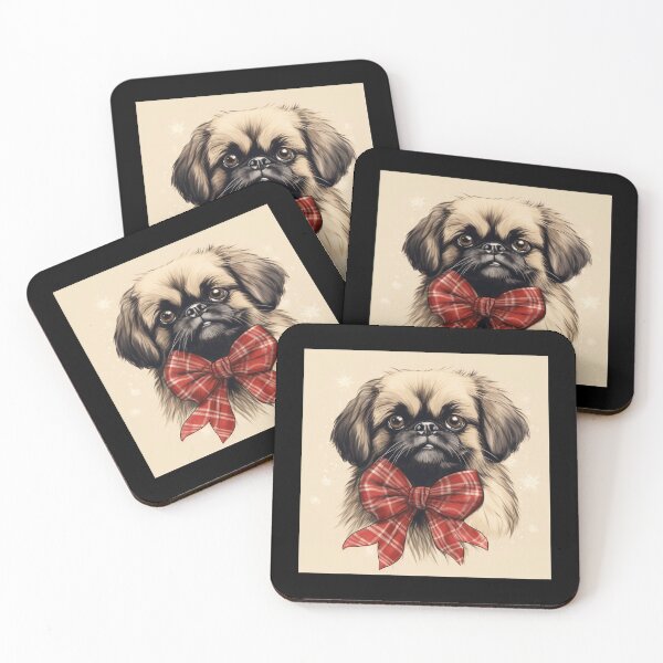Item preview, Pekingese Christmas Plaid Watercolor designed and sold by rafaeltto.