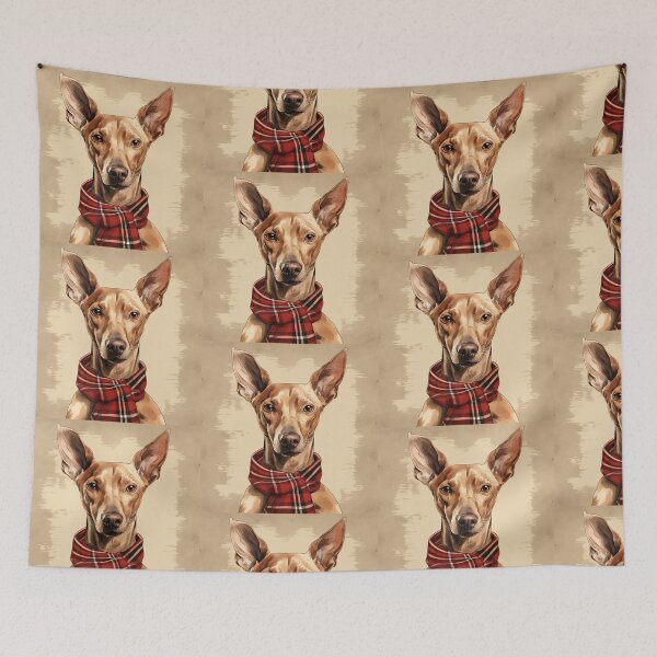Item preview, Pharaoh Hound Christmas Plaid Watercolor designed and sold by rafaeltto.