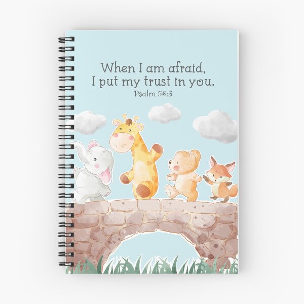 Item preview, "When I am afraid, I put my trust in you." Psalm 56:3 (Cute Animals) designed and sold by Paper Bee Gift Shop.