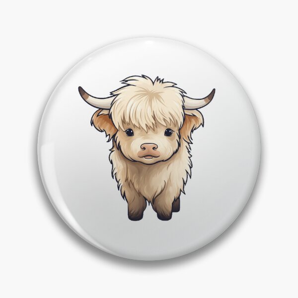 Item preview, Cute fluffy white highland cow designed and sold by Maddlydesigned.