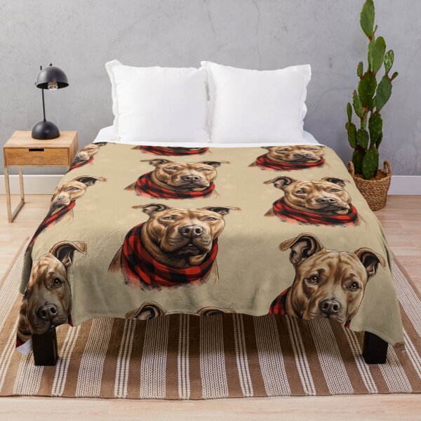 Item preview, Pitbull Christmas Plaid Watercolor designed and sold by rafaeltto.