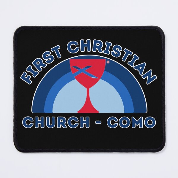 Item preview, First Christian Blue Sunset Outlined White for dark fabric designed and sold by TEndress.