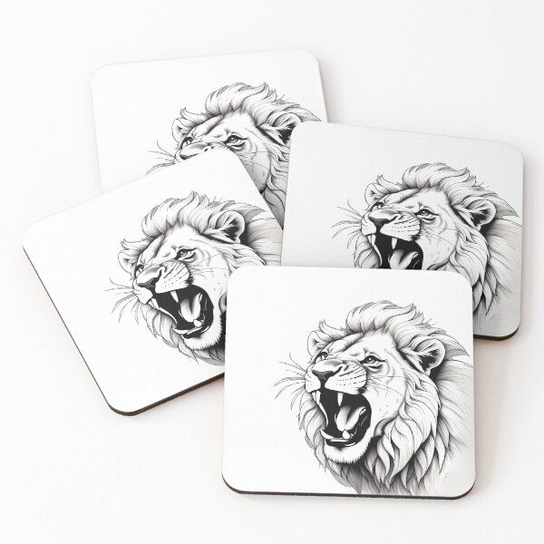 Item preview, Roaring Lion (Black and White) designed and sold by Mister-Mouse.