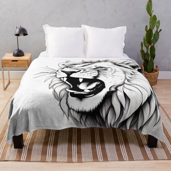 Item preview, Roaring Lion (Black and White) designed and sold by Mister-Mouse.