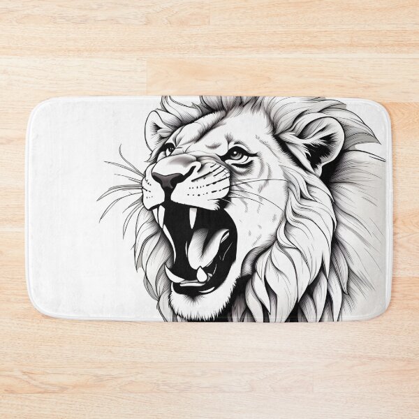 Item preview, Roaring Lion (Black and White) designed and sold by Mister-Mouse.
