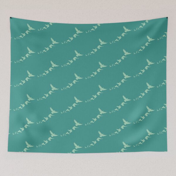 Item preview, Flying Birds Ascending in Blue designed and sold by Foxalla.