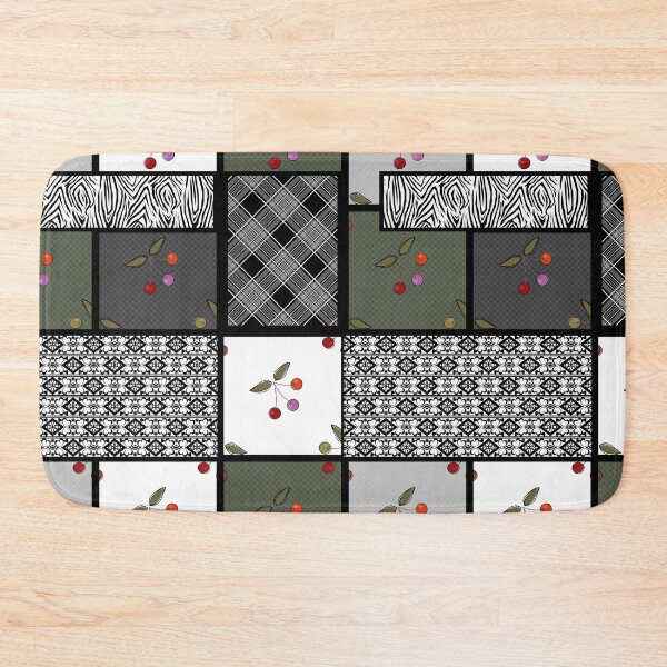 Item preview, Grey olive rustic  patchwork pattern patchwork patches plaid , blanket designed and sold by fuzzyfox.