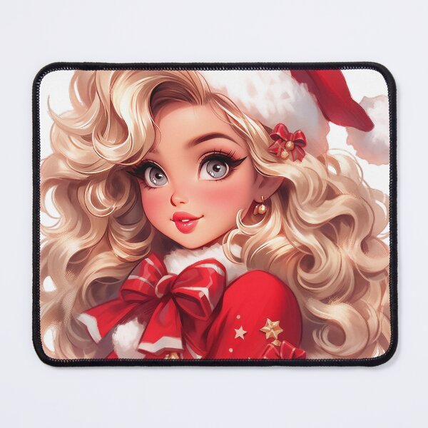 Item preview, Cute cartoon little blonde Christmas girl with festive apparel designed and sold by BlushRoses7.