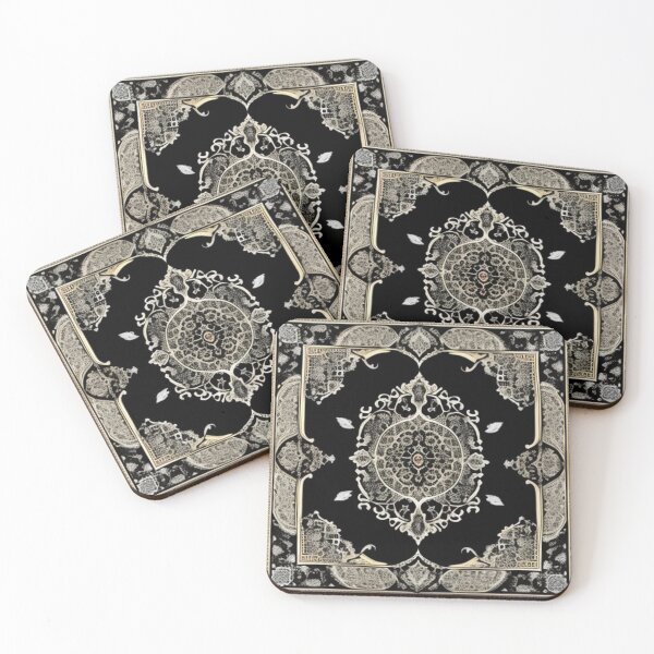 Item preview, Luxury Persian design in silver black and gold  designed and sold by Roxburylane.