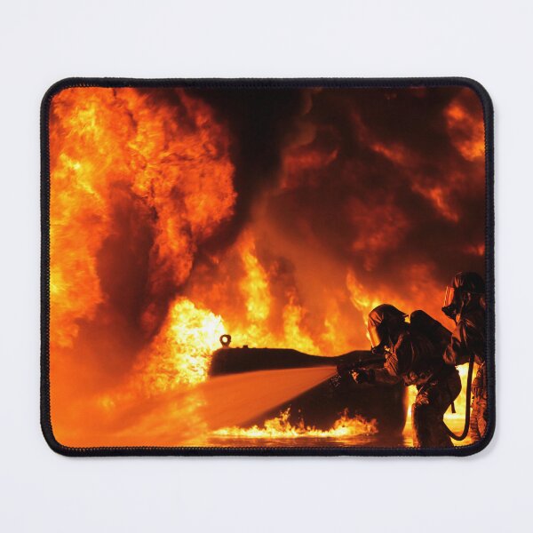 Item preview, STK109434M-Aircraft rescue and firefighting Marines extinguish a fuel fire. designed and sold by StocktrekImages.