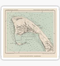 Vintage Map of Provincetown MA (1892) Sticker