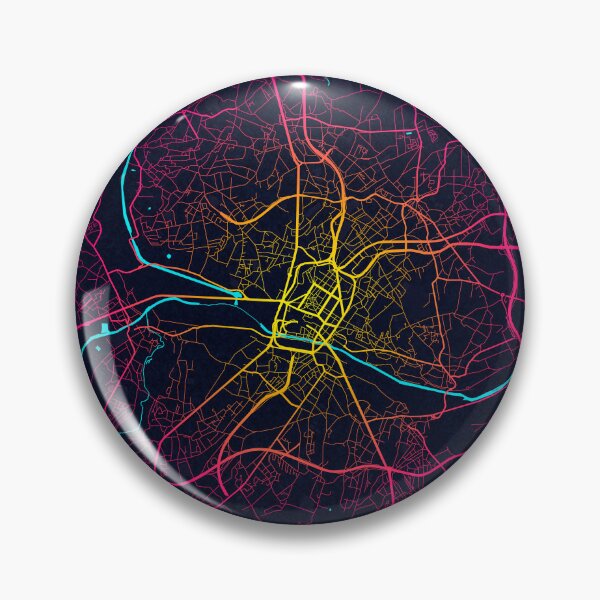 Item preview, Charleroi City Map of Walloon, Belgium - Neon designed and sold by deMAP.