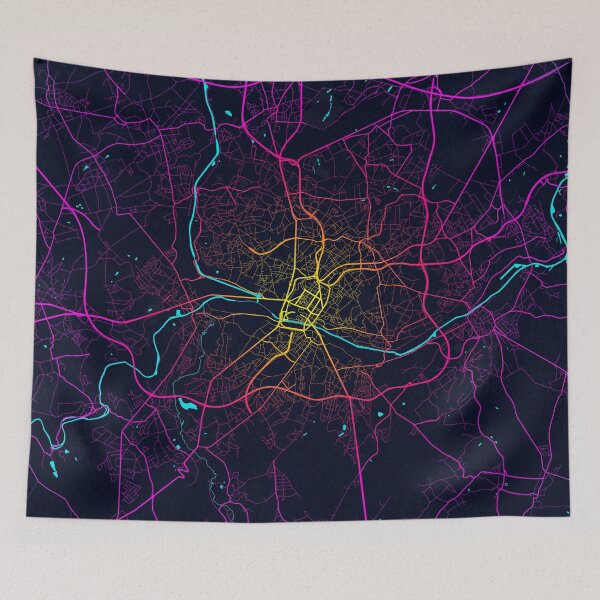 Item preview, Charleroi City Map of Walloon, Belgium - Neon designed and sold by deMAP.