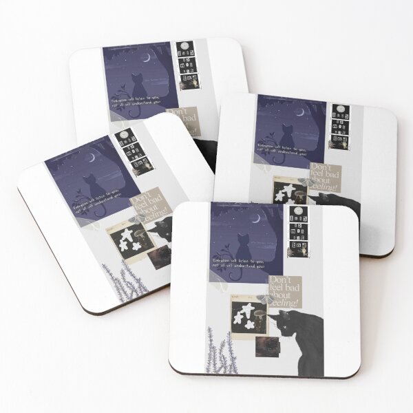 Item preview, Positive somber cat collage designed and sold by WistfulWorkshop.
