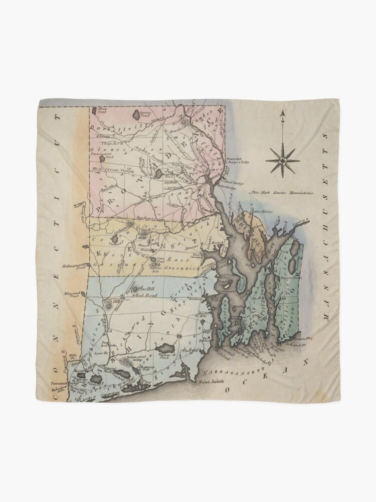 Alternate view of Vintage Map of Rhode Island (1823) Scarf