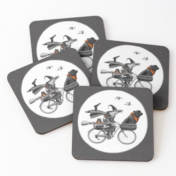 Item preview, Witch and newfies on a Bike designed and sold by Patricia Reeder Eubank.