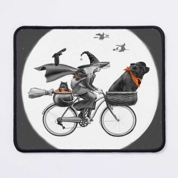 Item preview, Witch and newfies on a Bike designed and sold by Patricia Reeder Eubank.