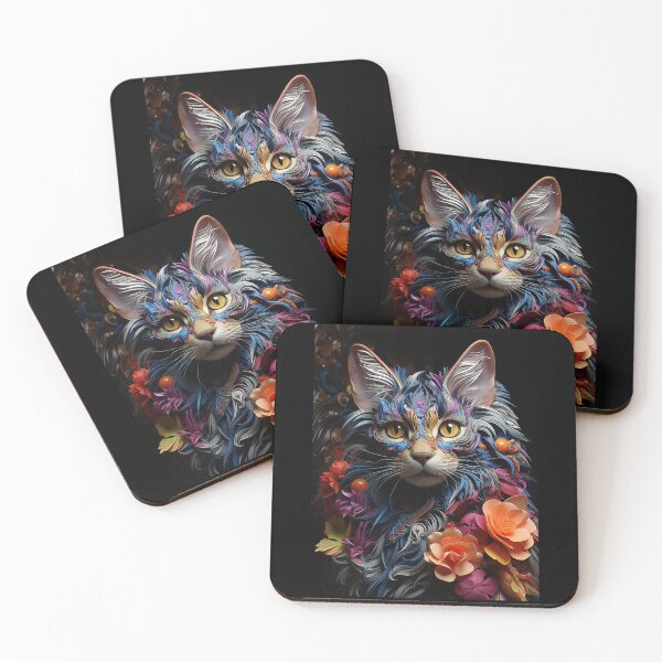 Item preview, Beautiful Elegant Cat With Fancy Flowers designed and sold by Michealfashion.
