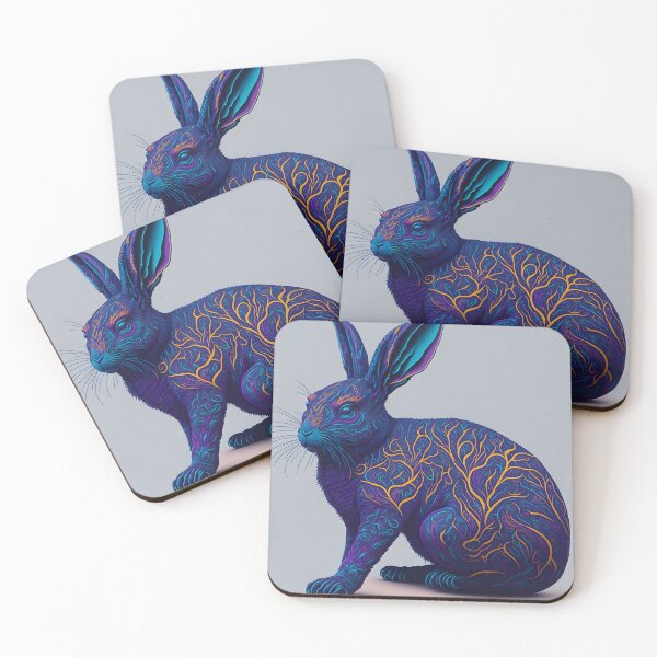 Item preview, "Discover Stunning Rabbit Vector Art in Vibrant Fluorescent Colors with Intricate Detail." designed and sold by Best-Art-32.