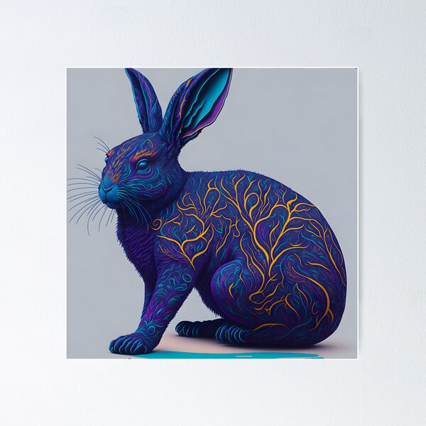 Item preview, "Discover Stunning Rabbit Vector Art in Vibrant Fluorescent Colors with Intricate Detail." designed and sold by Best-Art-32.