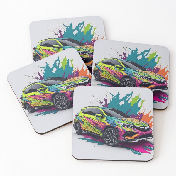 Item preview, "Discover Stunning Honda HRV Vector Art in Vibrant Fluorescent Colors - The Ultimate Artwork Collection for Auto Enthusiasts!" designed and sold by Best-Art-32.